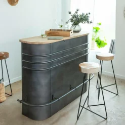 Meuble Bar<Made in Meubles Meuble bar en métal et bois de manguier Locker