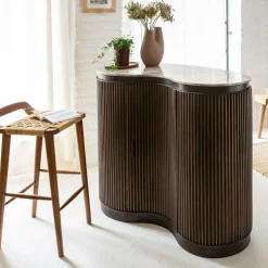 Meuble Bar<Made in Meubles Meuble bar haricot en marbre et métal Orlando