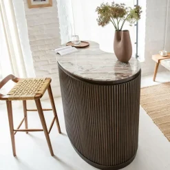 Meuble Bar<Made in Meubles Meuble bar haricot en marbre et métal Orlando