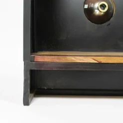 Meuble Bar<Made in Meubles Meuble bar noir avec plateau en bois de manguier Combi