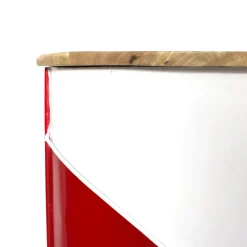 Meuble Bar<Made in Meubles Meuble bar rouge avec plateau en bois de manguier Combi