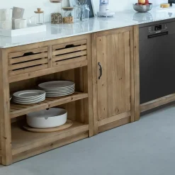 Meuble Bas<Made in Meubles Meuble bas de cuisine 2 tiroirs + 1 étagère Epure