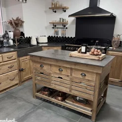 Meuble Bas<Made in Meubles Meuble bas de cuisine 4 tiroirs - Champêtre