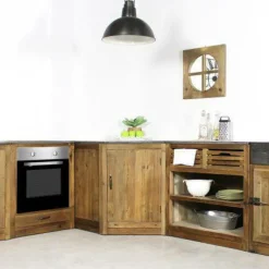 Meuble Bas<Made in Meubles Meuble bas de cuisine en angle Champêtre