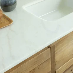 Meuble Bas<Made in Meubles Meuble de cuisine en vieux pin et marbre blanc Epure