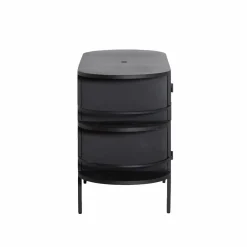 Meuble Sous Vasque<Made in Meubles Meuble sous vasque arrondi en métal et verre strié Elizabeth