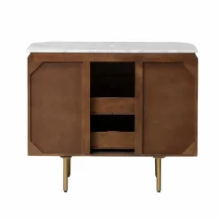 Meuble Sous Vasque<Made in Meubles Meuble sous vasque en bois de manguier et marbre Sienne