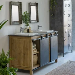 Meuble Sous Vasque<Made in Meubles Meuble sous vasque en bois recyclé et métal Jade