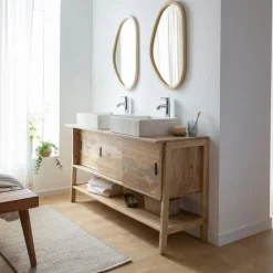 Meuble Sous Vasque<Made in Meubles Meuble sous vasque en bois de manguier 145 cm Nour