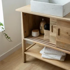 Meuble Sous Vasque<Made in Meubles Meuble sous vasque en bois de manguier 145 cm Nour