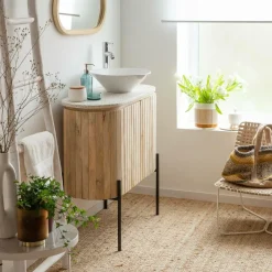 Meuble Sous Vasque<Made in Meubles Meuble sous vasque en bois de manguier et terrazzo Lou