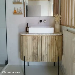 Meuble Sous Vasque<Made in Meubles Meuble sous vasque en bois de manguier et terrazzo Lou