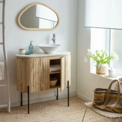 Meuble Sous Vasque<Made in Meubles Meuble sous vasque en bois de manguier et terrazzo Lou