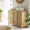 Meuble Sous Vasque<Made in Meubles Meuble sous vasque en bois de manguier blanchi Ronan