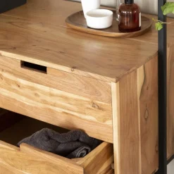 Meuble Sous Vasque<Made in Meubles Meuble sous vasque en bois d'acacia et métal Ninon