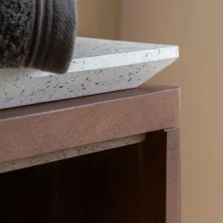 Meuble Sous Vasque<Made in Meubles Meuble sous vasque en bois d'acacia et terrazzo Kaelis