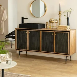 Meuble Sous Vasque<Made in Meubles Meuble sous vasque en bois de manguier Léandro