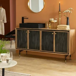 Meuble Sous Vasque<Made in Meubles Meuble sous vasque en bois de manguier Léandro