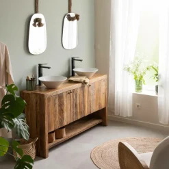 Meuble Sous Vasque<Made in Meubles Meuble sous vasque en bois recyclé Naël