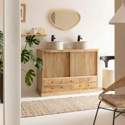 Meuble Sous Vasque<Made in Meubles Meuble sous vasque en bois de manguier Liora