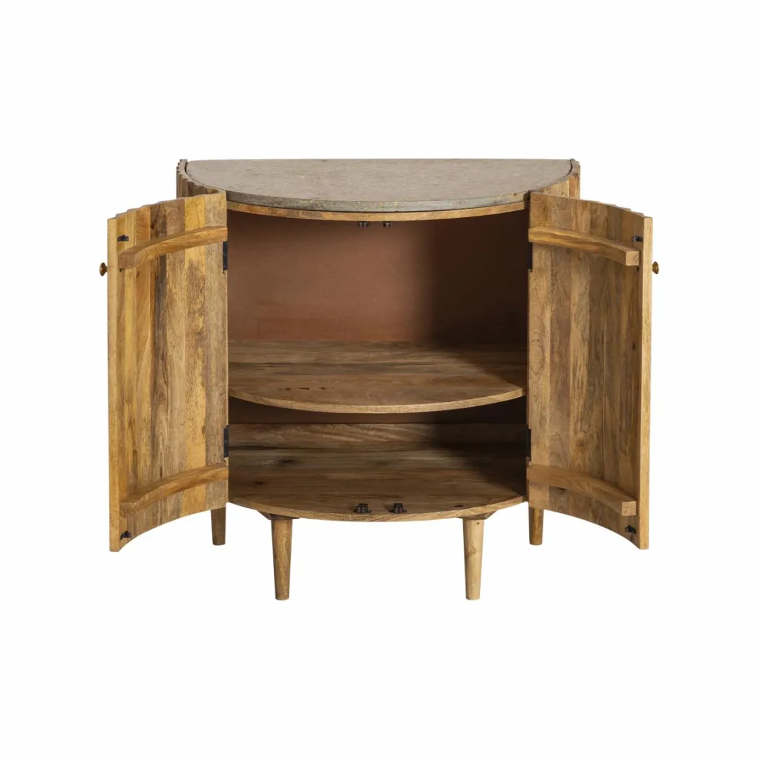 Meuble Sous Vasque<Made in Meubles Meuble sous vasque en bois de manguier et terrazzo Bao