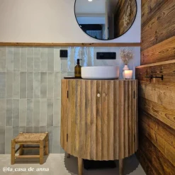 Meuble Sous Vasque<Made in Meubles Meuble sous vasque en bois de manguier et terrazzo Bao