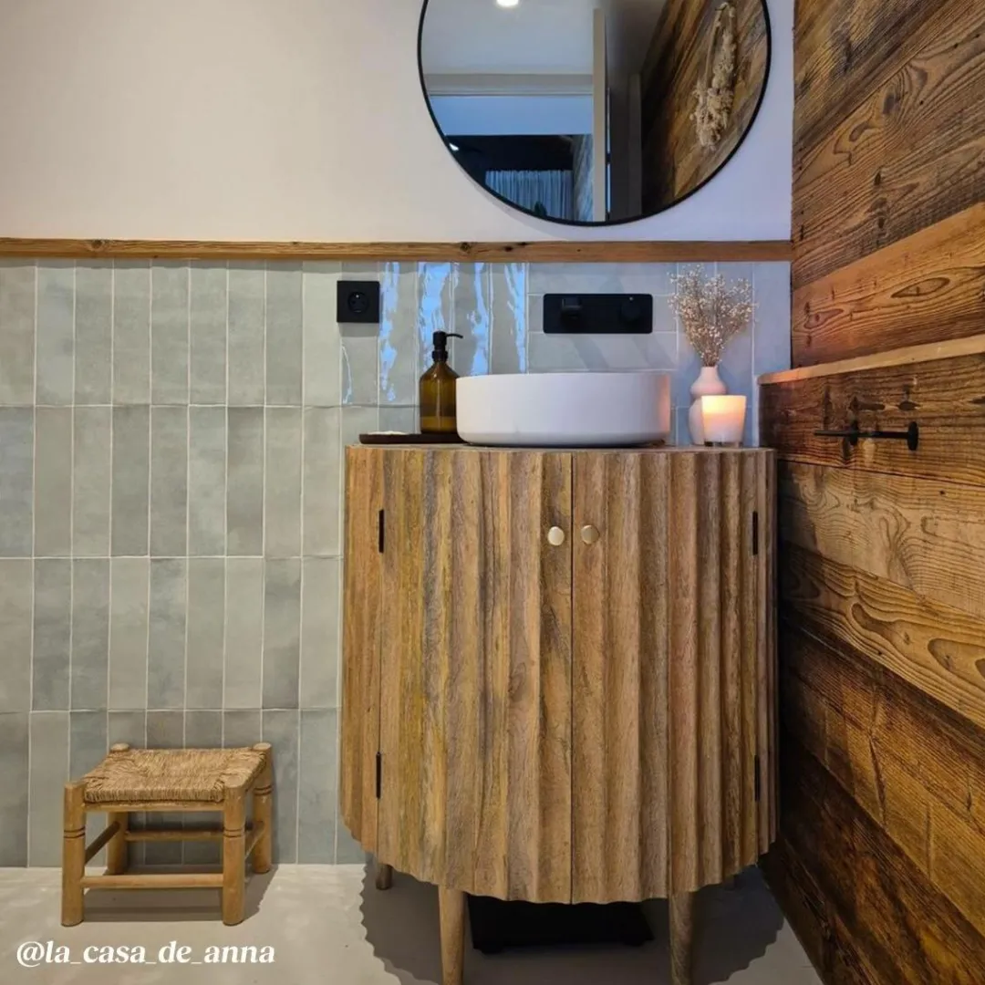 Meuble Sous Vasque<Made in Meubles Meuble sous vasque en bois de manguier et terrazzo Bao