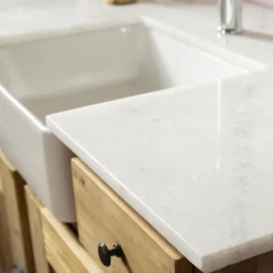 Meuble Sous Vasque<Made in Meubles Meuble sous vasque en bois recyclé et marbre Lizon