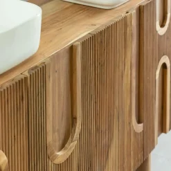 Meuble Sous Vasque<Made in Meubles Meuble sous vasque en bois d'acacia foncé Tilio