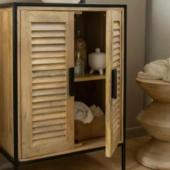 Meuble Sous Vasque<Made in Meubles Meuble sous vasque en bois de manguier et métal Coralie