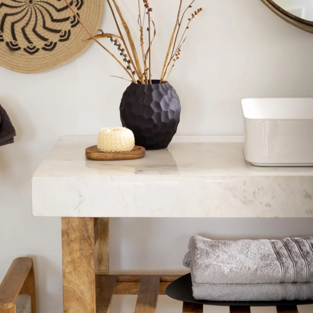 Meuble Sous Vasque<Made in Meubles Meuble sous vasque en marbre et bois Louca