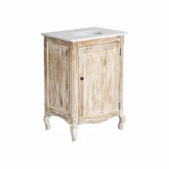 Meuble Sous Vasque<Made in Meubles Meuble sous vasque en pin recyclé blanchi et marbre blanc Gemma