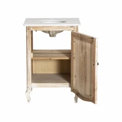 Meuble Sous Vasque<Made in Meubles Meuble sous vasque en pin recyclé blanchi et marbre blanc Gemma