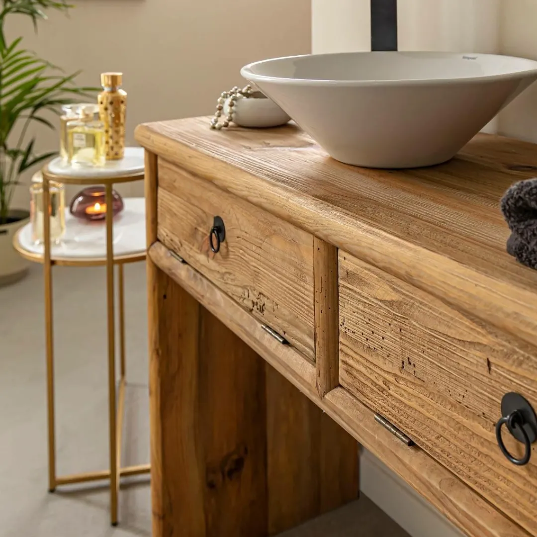 Table Console|Meuble Sous Vasque<Made in Meubles Meuble sous vasque en pin recyclé Blaise