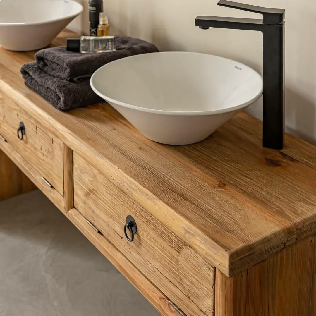 Table Console|Meuble Sous Vasque<Made in Meubles Meuble sous vasque en pin recyclé Blaise