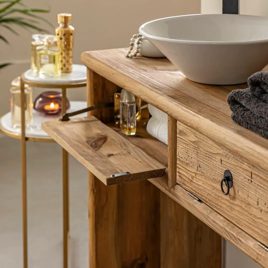 Table Console|Meuble Sous Vasque<Made in Meubles Meuble sous vasque en pin recyclé Blaise