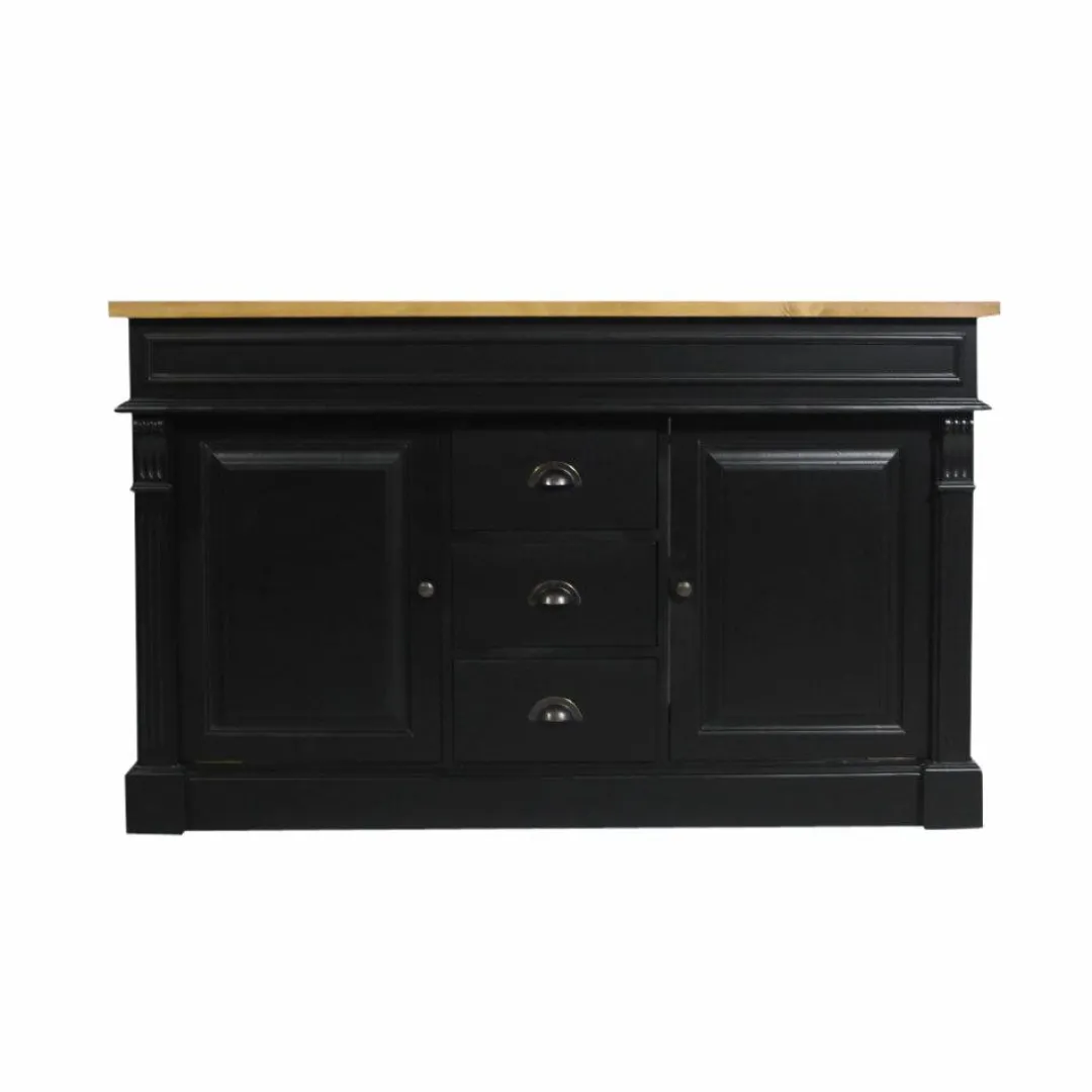 Meuble Sous Vasque<Made in Meubles Meuble sous vasque en pin massif noir 150 cm Manel