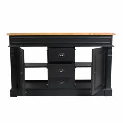 Meuble Sous Vasque<Made in Meubles Meuble sous vasque en pin massif noir 150 cm Manel
