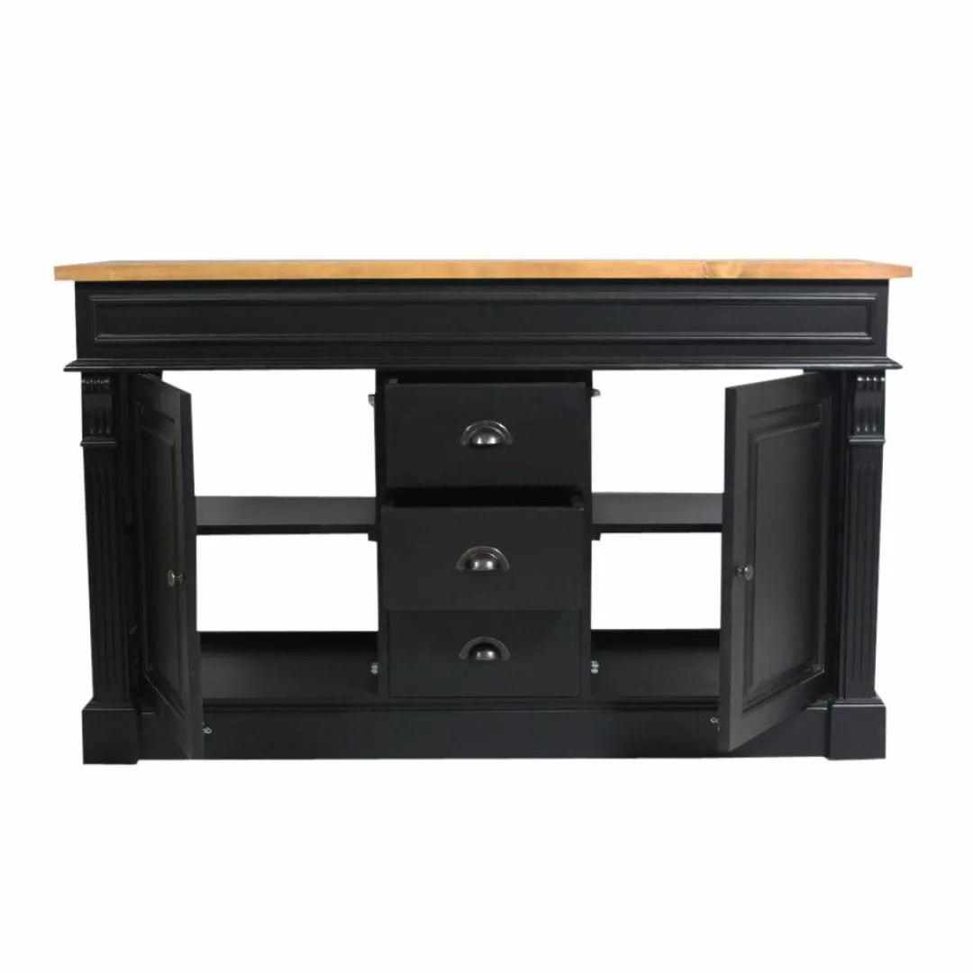 Meuble Sous Vasque<Made in Meubles Meuble sous vasque en pin massif noir 150 cm Manel