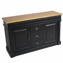 Meuble Sous Vasque<Made in Meubles Meuble sous vasque en pin massif noir 150 cm Manel
