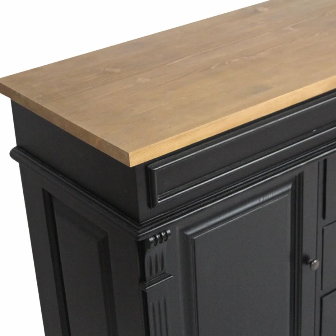 Meuble Sous Vasque<Made in Meubles Meuble sous vasque en pin massif noir 150 cm Manel