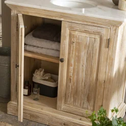 Meuble Sous Vasque<Made in Meubles Meuble sous vasque en pin recyclé blanchi Gemma