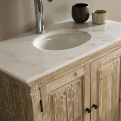 Meuble Sous Vasque<Made in Meubles Meuble sous vasque en pin recyclé blanchi Gemma