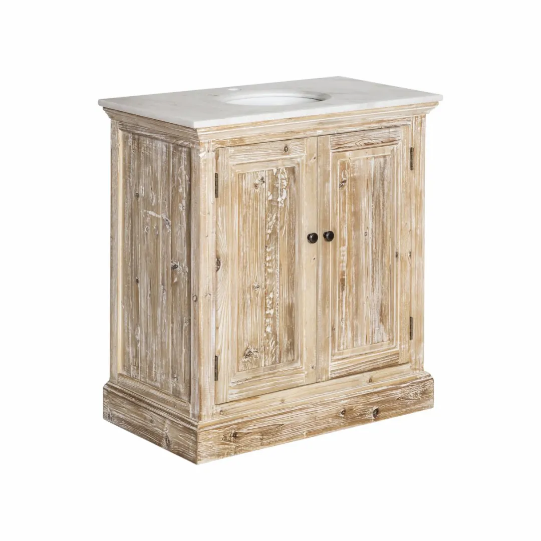 Meuble Sous Vasque<Made in Meubles Meuble sous vasque en pin recyclé blanchi Gemma