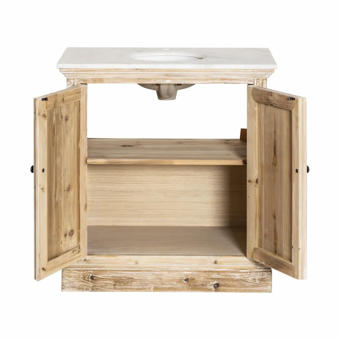 Meuble Sous Vasque<Made in Meubles Meuble sous vasque en pin recyclé blanchi Gemma