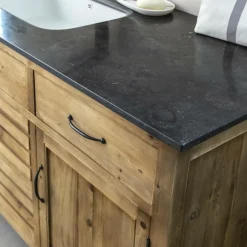 Meuble Sous Vasque<Made in Meubles Meuble sous vasque en vieux pin et pierre bleue Garance