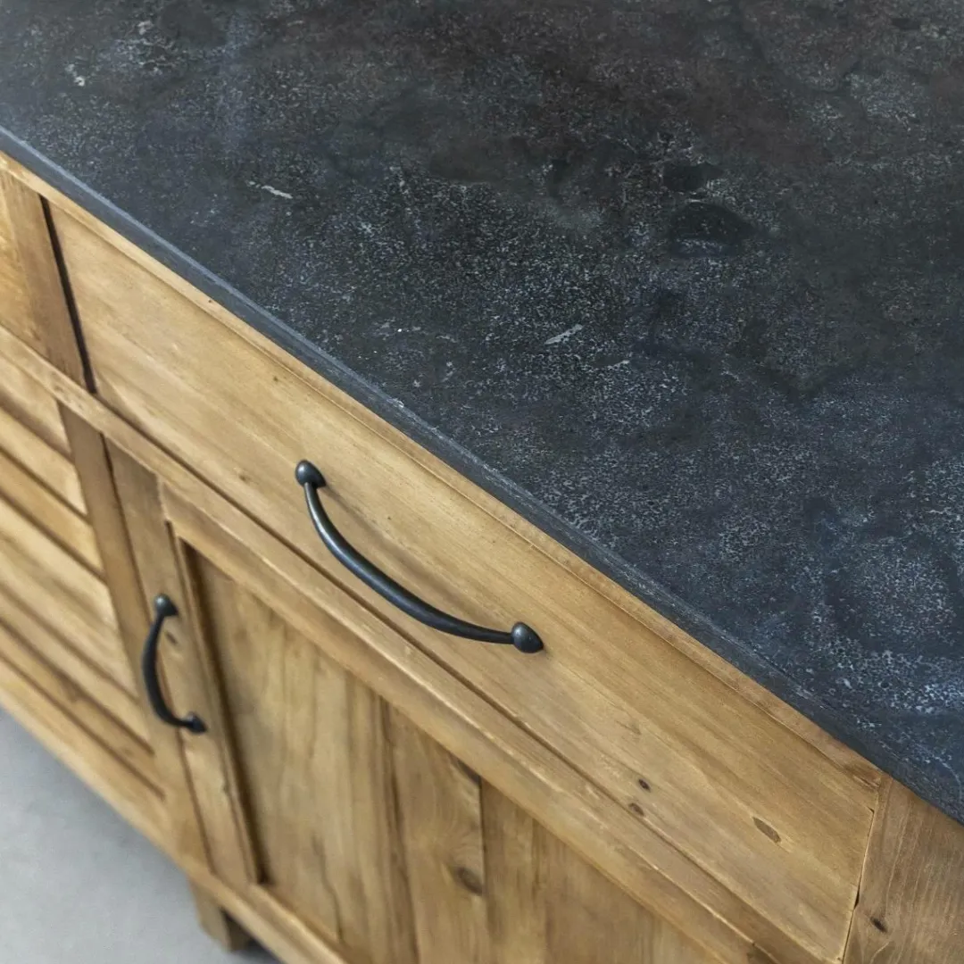 Meuble Sous Vasque<Made in Meubles Meuble sous vasque en vieux pin et pierre bleue Garance