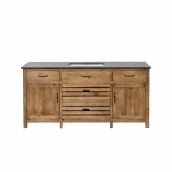 Meuble Sous Vasque<Made in Meubles Meuble sous vasque en vieux pin et pierre bleue Garance