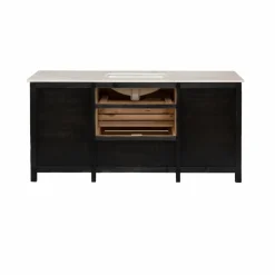 Meuble Sous Vasque<Made in Meubles Meuble sous vasque en vieux pin et marbre blanc Nils