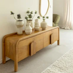 Meuble Tv<Made in Meubles Meuble TV 4 portes en bois de manguier Féodor